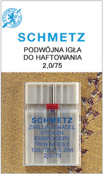 Igła Schmetz podwójna do grubszych nici