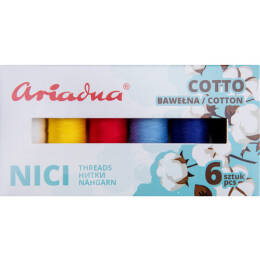 Zestaw nici Ariadna Cotto Niebo (Sky) Cotto 80/170m 6 kolorów